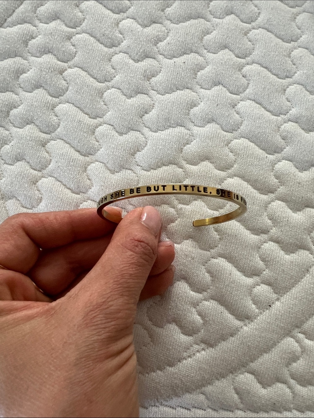 MantraBand Gold Inspirational Engraved Cuff Bracelet